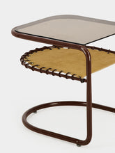 Honoré Camel Campo Corduroy Side Table with Glazed Brown Frame