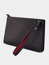 Ferragamo Black Gancini Calf Leather Pouch