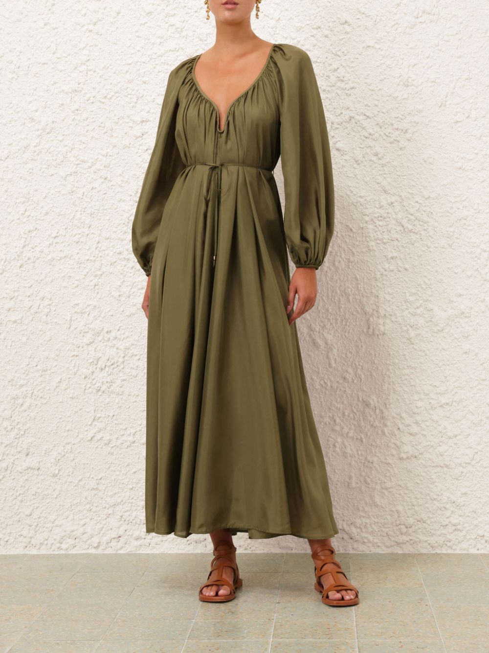 Khaki Green Acacia Maxi Dress