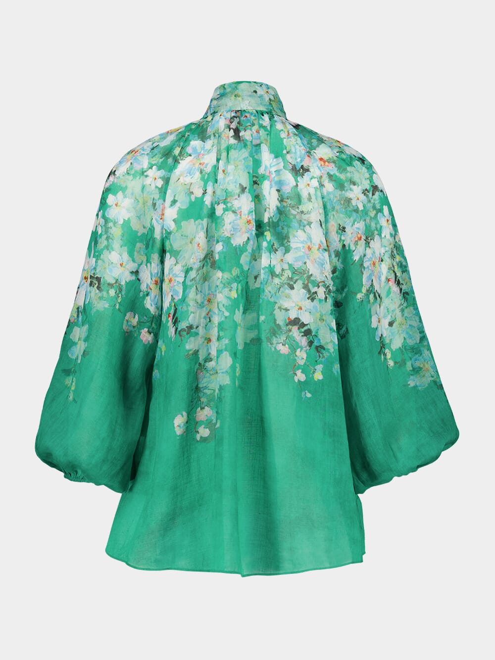 Green Floral Everley Billow Blouse