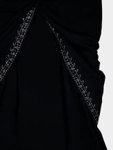 Rabanne Black Floral Embroidered Midi Skirt