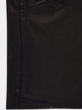 Rabanne Black Lambskin Gathered Midi Skirt