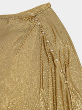 Rabanne Long Gold Gathered Mesh Skirt
