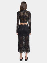 Rabanne Black Lace Midi Skirt