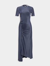 Rabanne Grey Long Gathered Jersey Dress