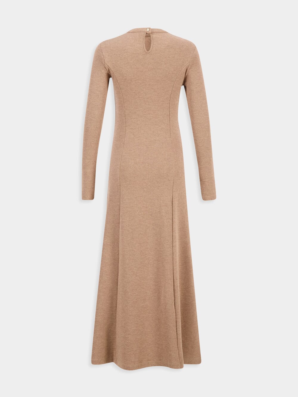 Gathered Wool Jersey Long Dress