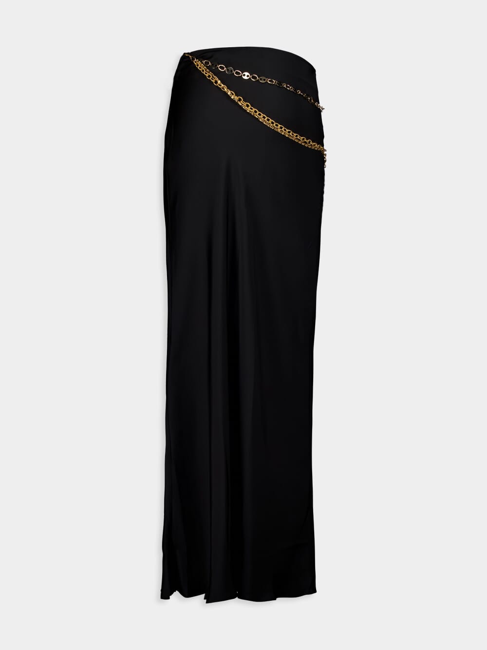 Long Black Skirt with Chain