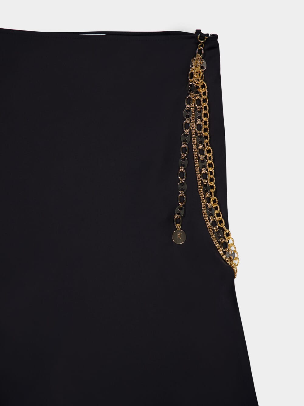 Long Black Skirt with Chain