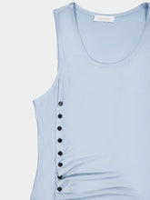 Rabanne Light Blue Stud-Detail Sleeveless Midi Dress