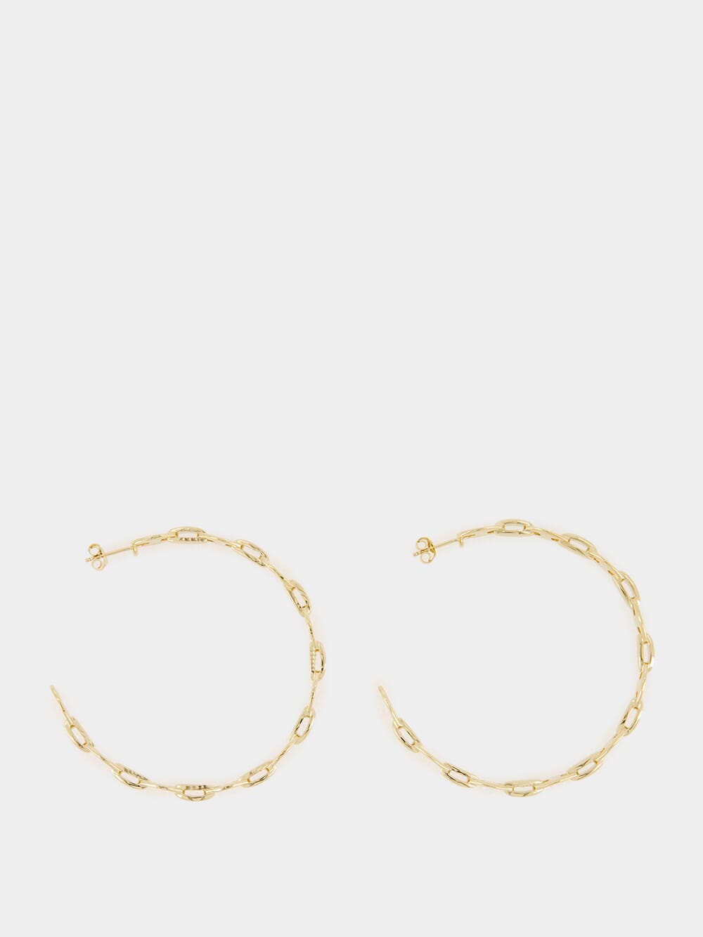 Gold Nano Chain Hoop Earrings