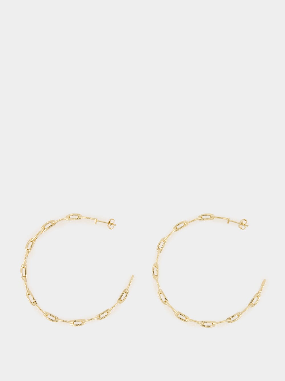 Gold Nano Chain Hoop Earrings