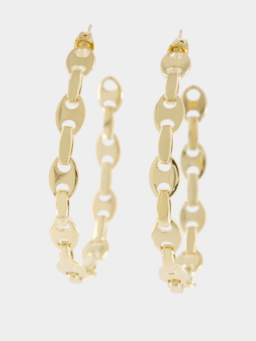 Gold Nano Chain Hoop Earrings