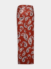 Rabanne Paisley-Print Long Split Skirt