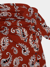 Rabanne Paisley-Print Long Split Skirt