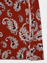 Rabanne Paisley-Print Long Split Skirt