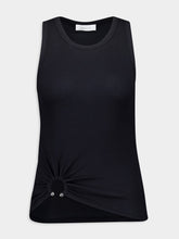 Rabanne Black Tank Top with Waist Piercing Detail