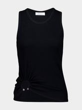 Rabanne Black Tank Top with Waist Piercing Detail