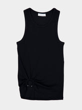 Rabanne Black Tank Top with Waist Piercing Detail