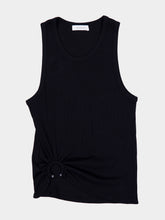 Rabanne Black Tank Top with Waist Piercing Detail