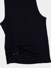 Rabanne Black Tank Top with Waist Piercing Detail
