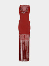 Rabanne Crochet Dress with Fringes and Pearls