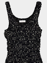 Rabanne Black Long Polka Dot Crepe Dress