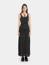 Rabanne Black Long Polka Dot Crepe Dress