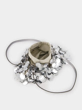 Rabanne Large Silver Sparkle Disc Bag