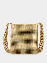 Rabanne Mini Gold Pixel Mesh Bag
