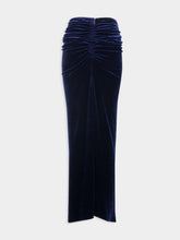 Rabanne Navy Velvet Skirt with Jewelled Belt