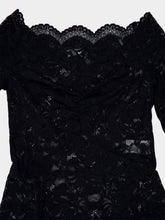 Rabanne Long Black Lace Bardot Dress