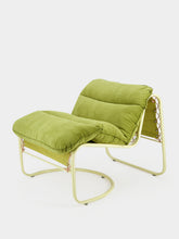 Honoré Khaki Campo Corduroy Armchair with Glazed Beige Frame