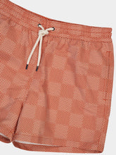 Frescobol Carioca Check Print Orange Swim Shorts