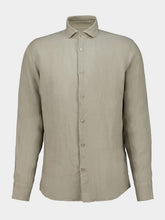 Frescobol Carioca Palm Green Antonio Linen Shirt