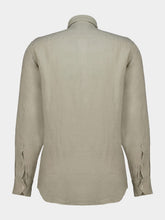 Frescobol Carioca Palm Green Antonio Linen Shirt