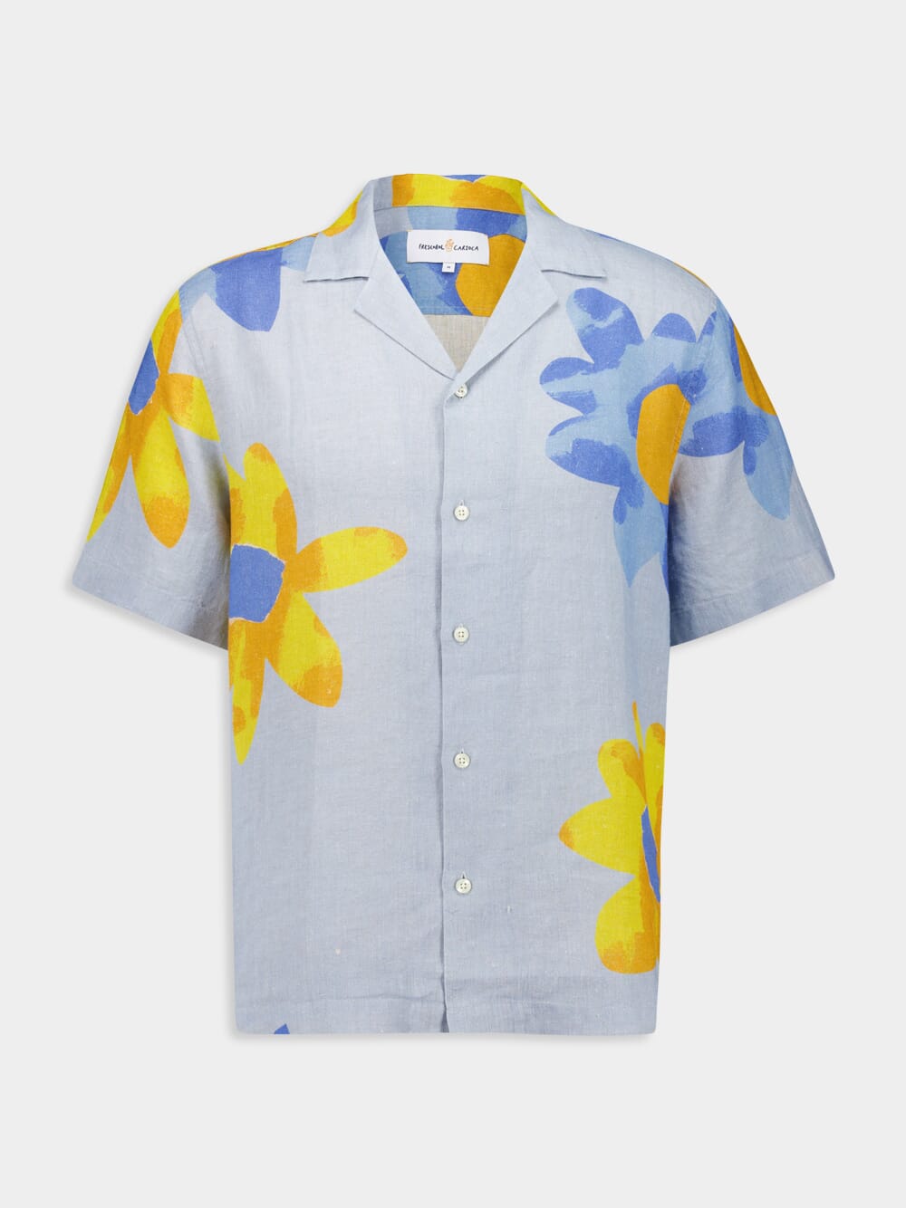 x John Booth Blue Floral Roberto Linen Shirt