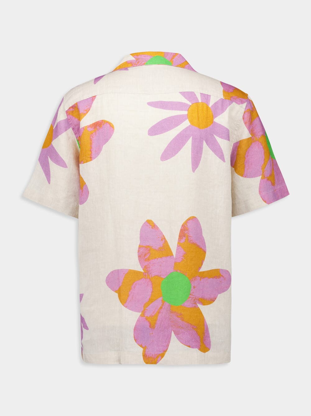 x John Booth Ecru Floral Roberto Linen Shirt