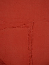 Maison de Vacances Burnt Red Hand-Knitted Cashmere Throw with Fringe