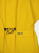 Rabanne Mustard Yellow Zipped Hooded Raincoat with Waist String