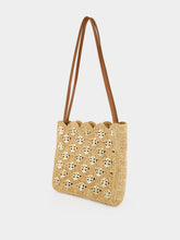 Rabanne Natural Raffia 1969 Metal Disc Tote Bag