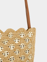 Rabanne Natural Raffia 1969 Metal Disc Tote Bag