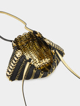 Rabanne Black and Gold 1969 Flip Bag in Leather