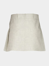 Rabanne Beige Mottled Wool Mini Pleated Skirt
