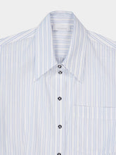 Rabanne White Striped Cotton Poplin Shirt with Belt Detail