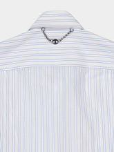 Rabanne White Striped Cotton Poplin Shirt with Belt Detail