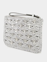 Rabanne Silver Lurex Raffia Disc Pouch