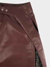 Rabanne Plum Vegan Leather Double Layer Midi Skirt