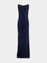 Rabanne Viscose-Mesh Midnight Blue Long Dress