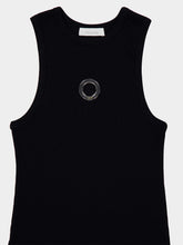 Rabanne Black Cotton Tank Top with Eyelet