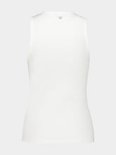 Rabanne White Cotton Tank Top with Eyelet